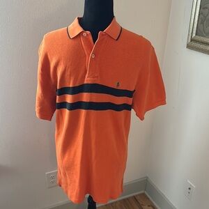 Polo by Ralph Lauren Orange / black stripes green embroidered pony Polo shirt M‎